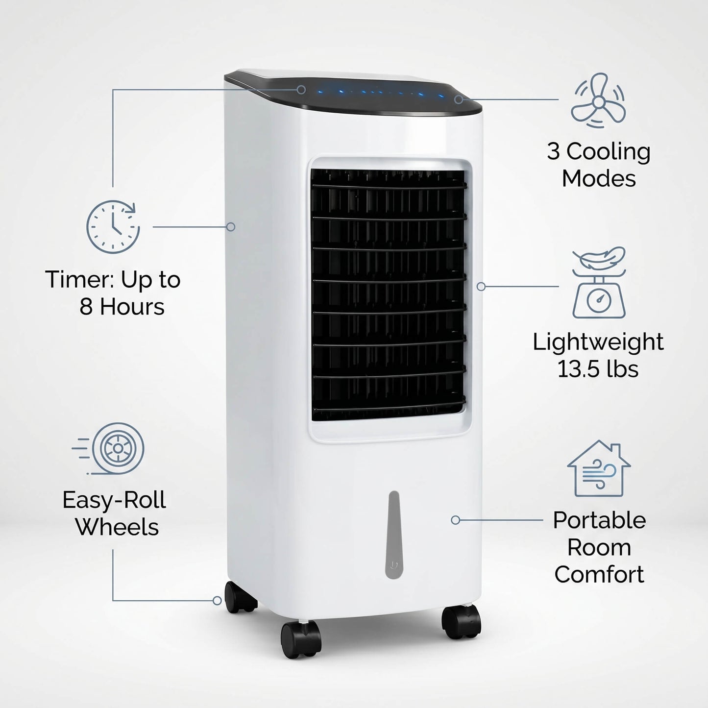 Portable Air Conditioner Stand Up Room Cooler Indoor AC Unit ( Windowless ) for Bedroom, Home & Office